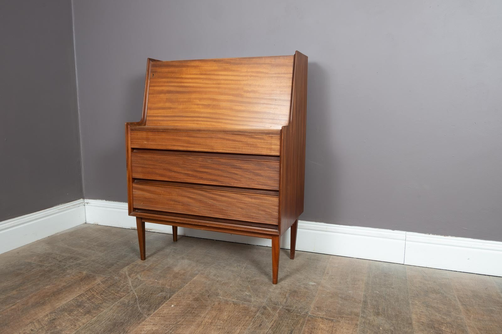 Vintage Mid Century Afromosia Bureau by Richard Hornby for Fyne Ladye
