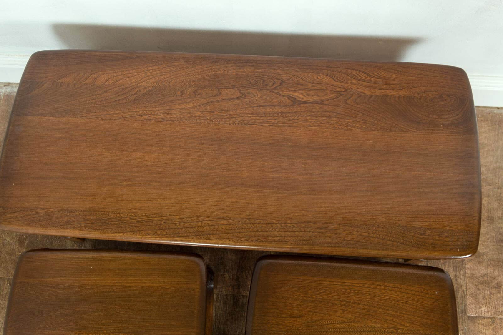 Vintage Retro Ercol Old Colonial Trinity Dark Elm Nest of Tables