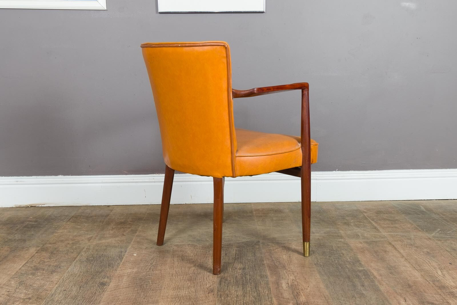 Vintage Retro Teak and Vinyl Side Chair