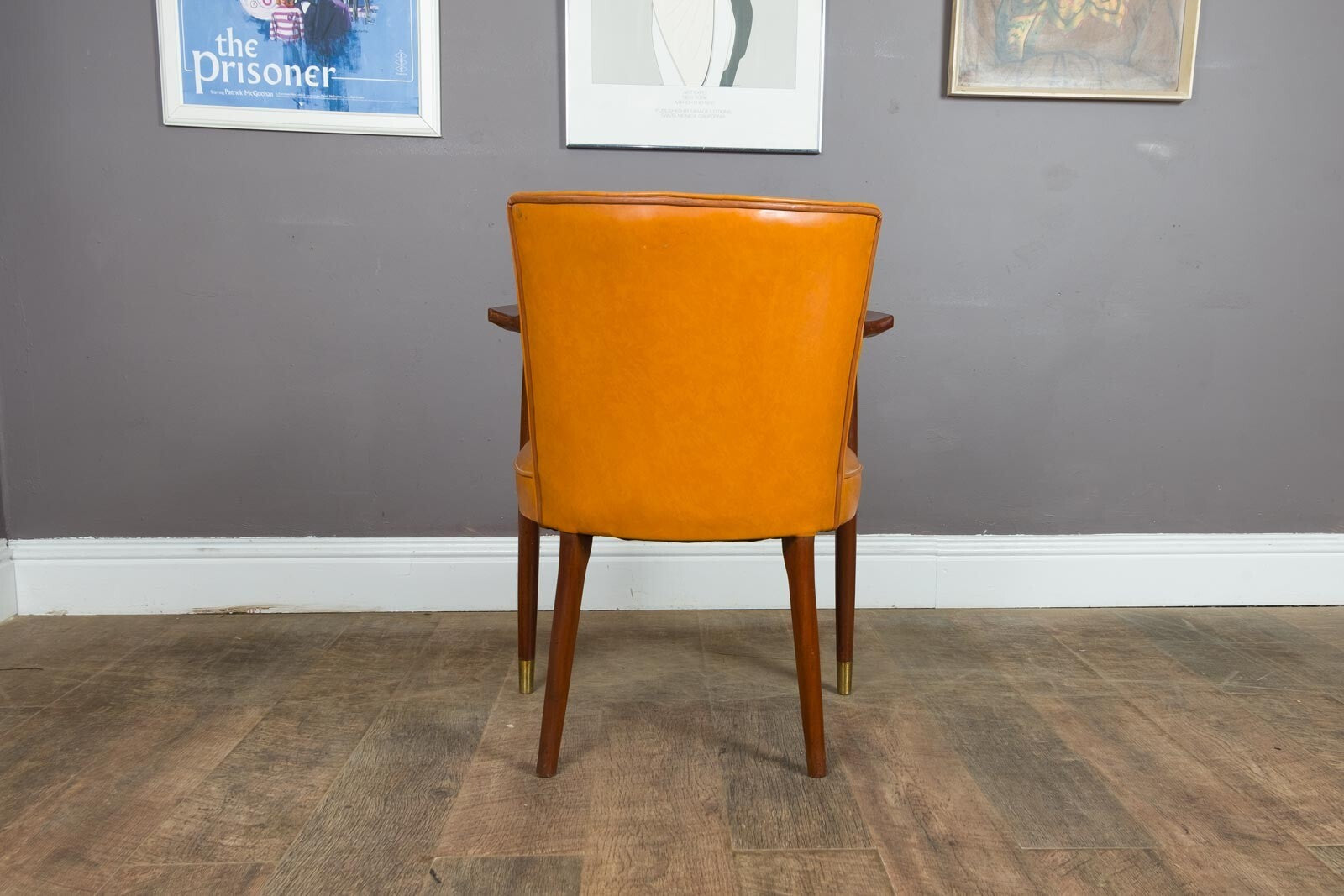 Vintage Retro Teak and Vinyl Side Chair