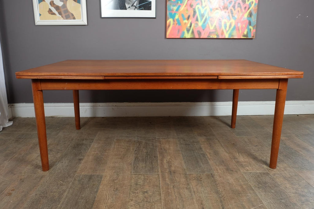 Vintage Large Danish Teak Extending Dining Table by B Pederson and Sons