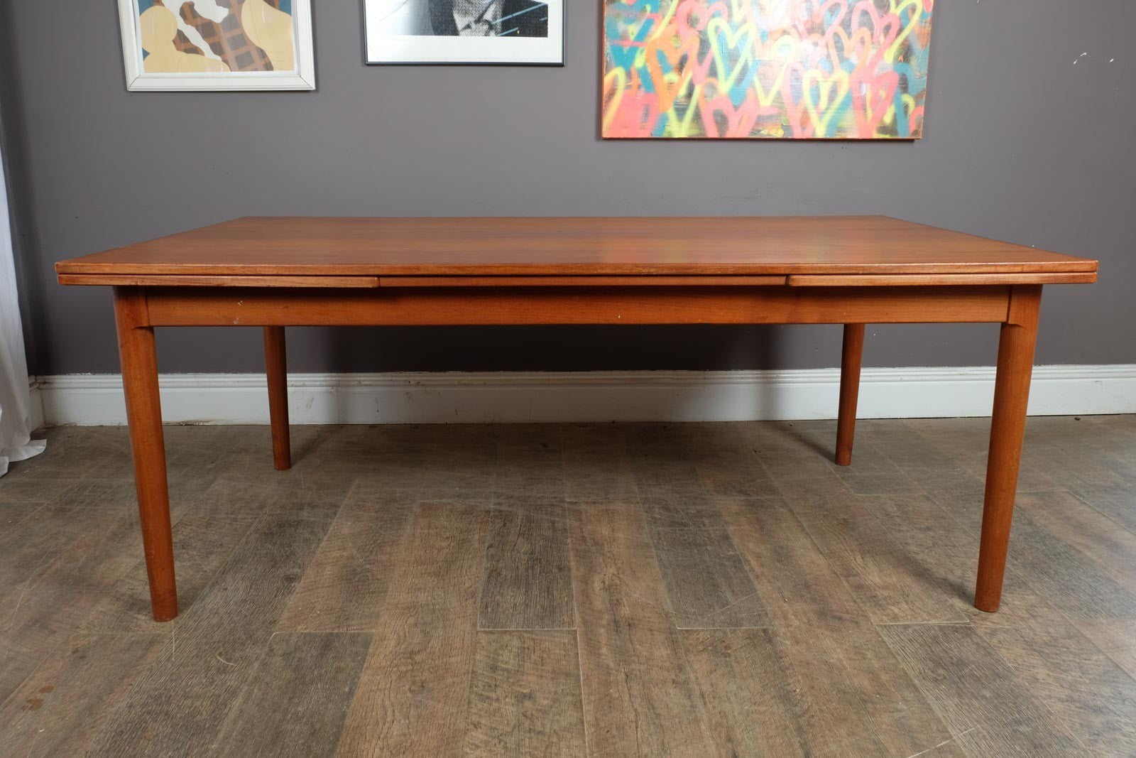 Vintage Large Danish Teak Extending Dining Table by B Pederson and Sons