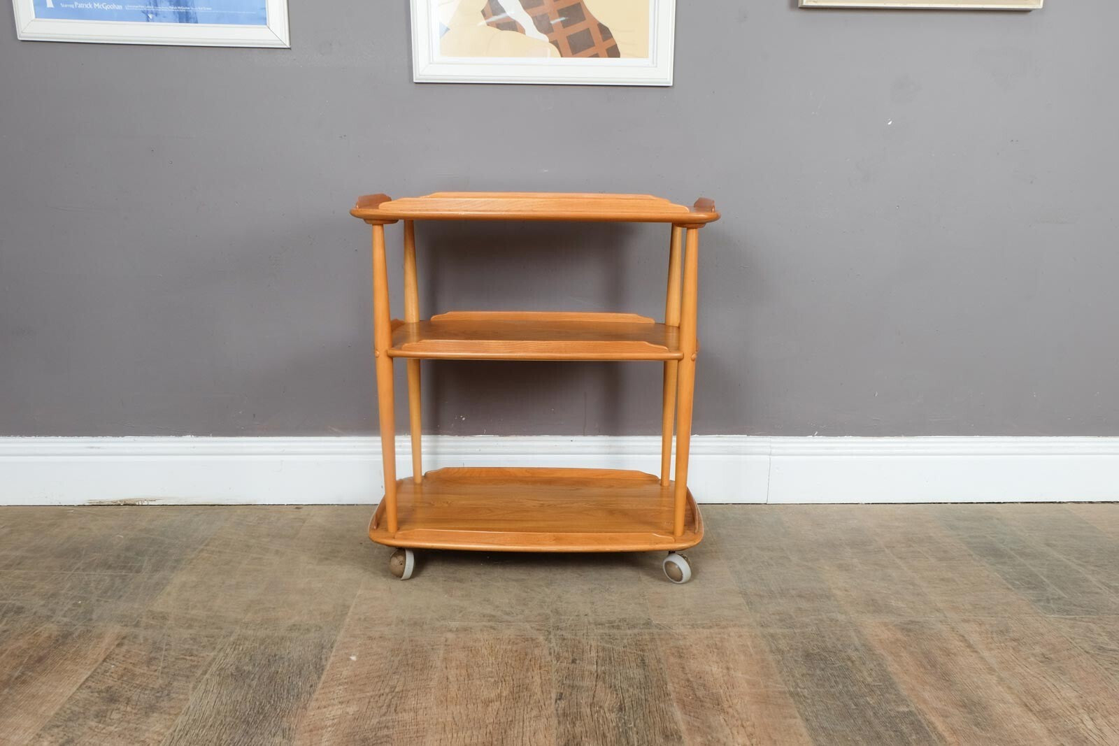 Vintage Retro Ercol Light Elm Tea Trolley