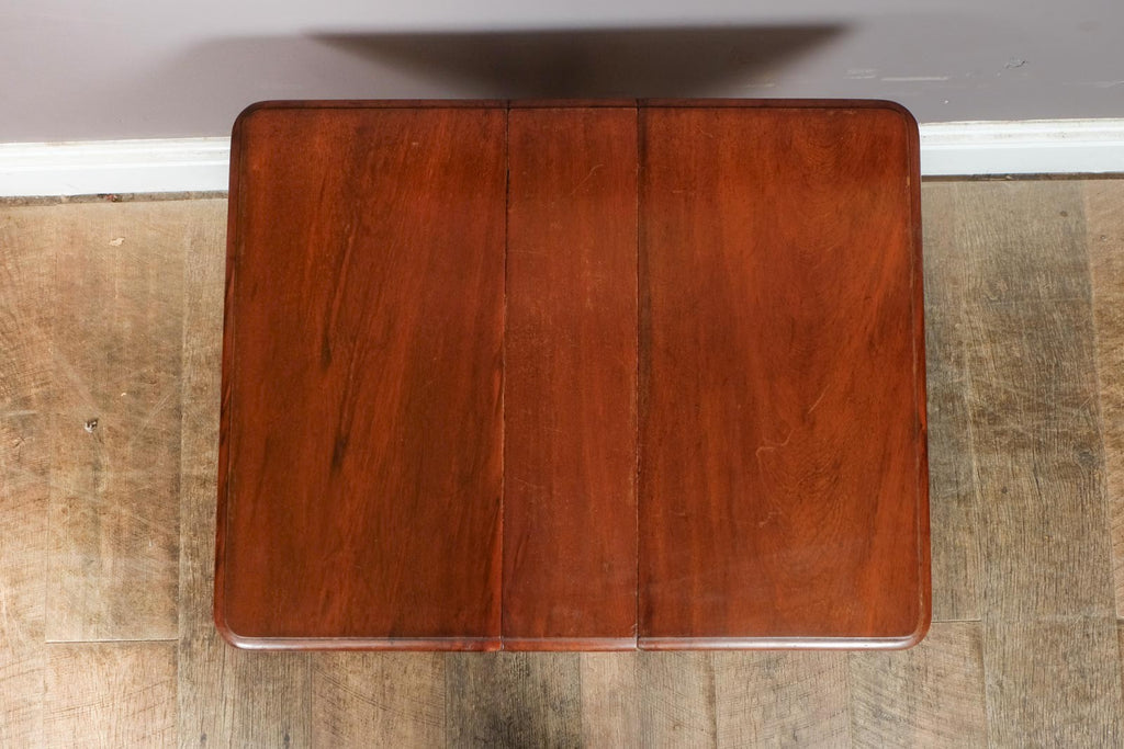 Vintage Small Dark Oak Drop Leaf Side Table with Bobbin Legs