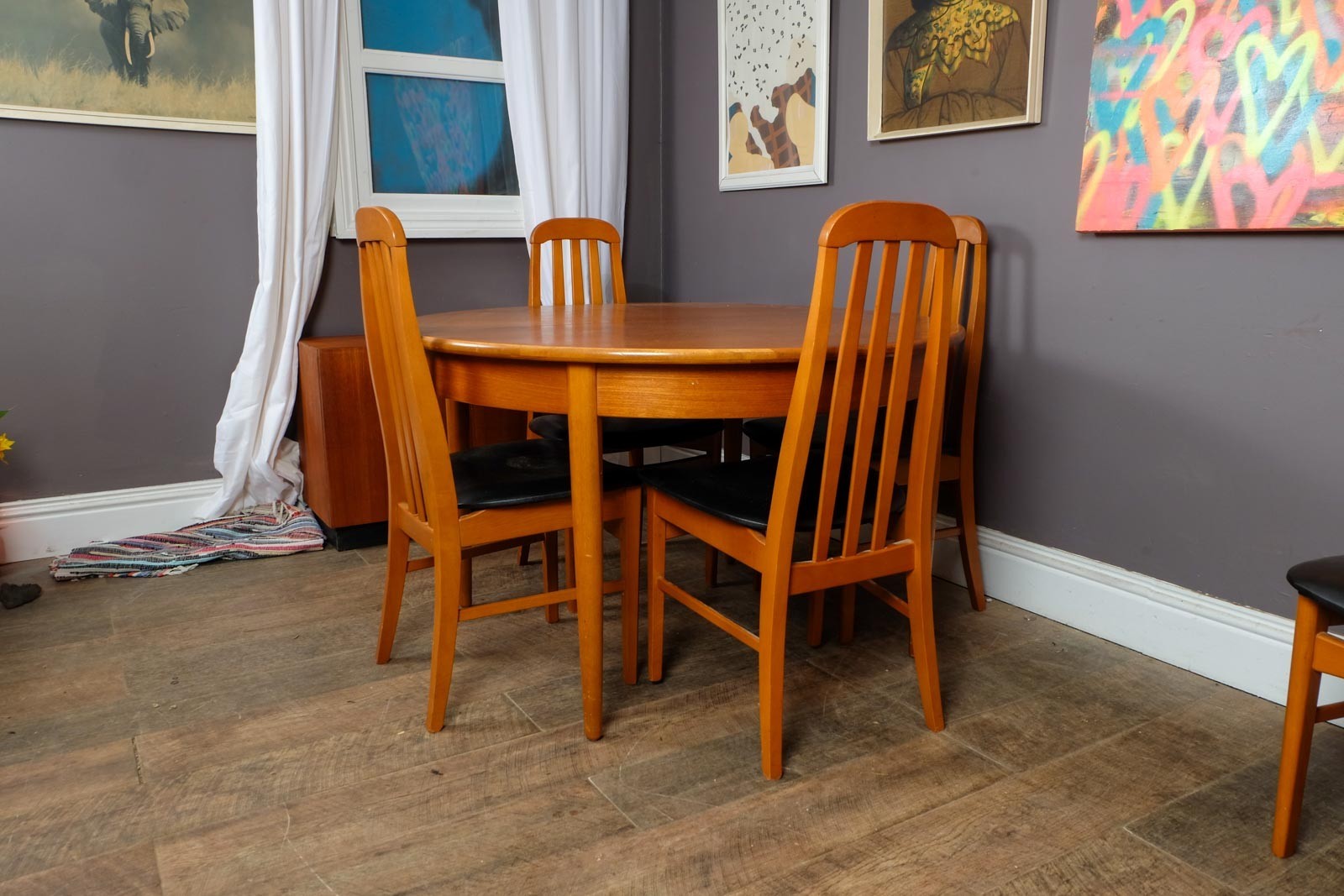 Vintage Retro Mid Century Teak Dining Table and 6 Chairs by Jentique