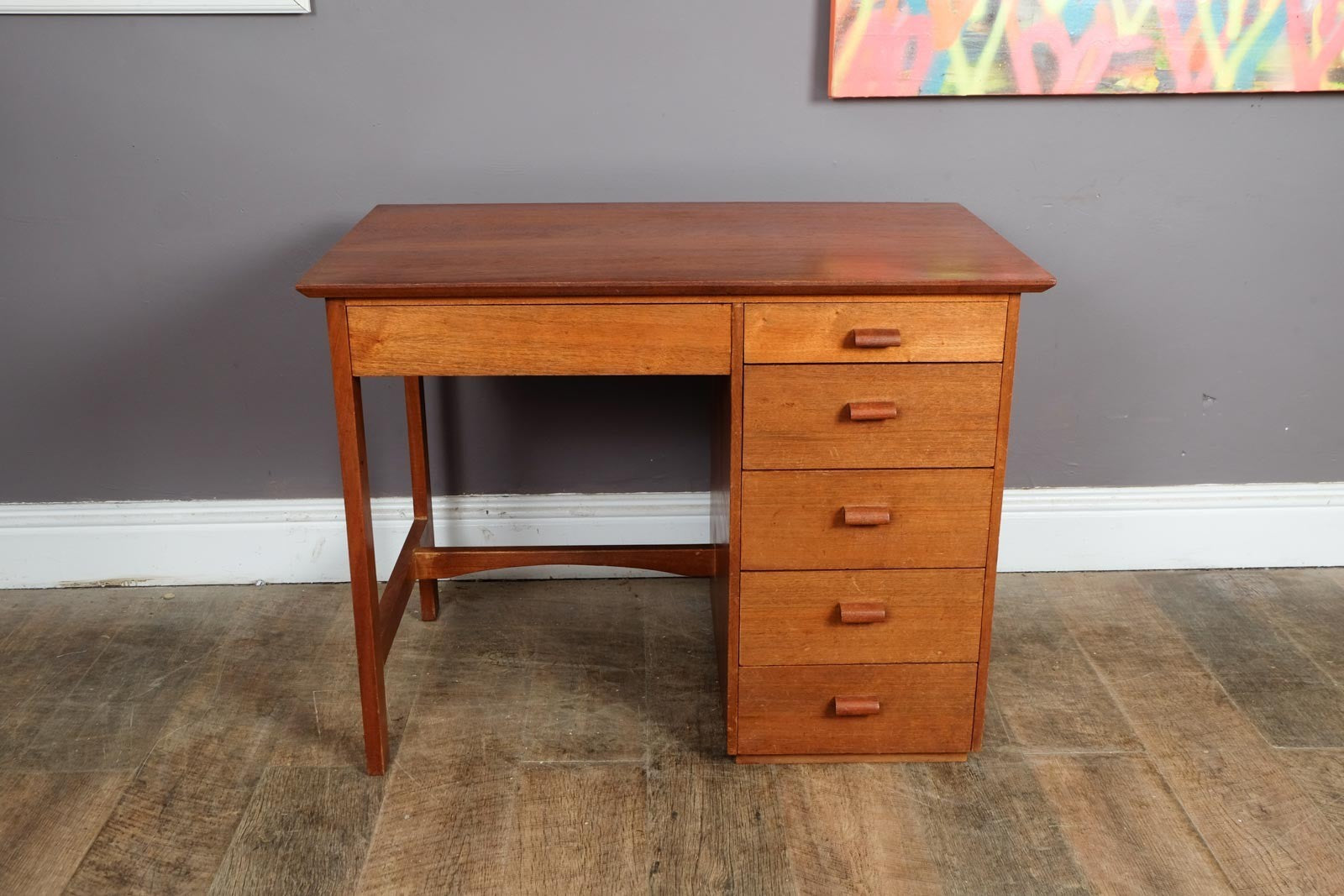 Vintage Retro Small Oak Desk