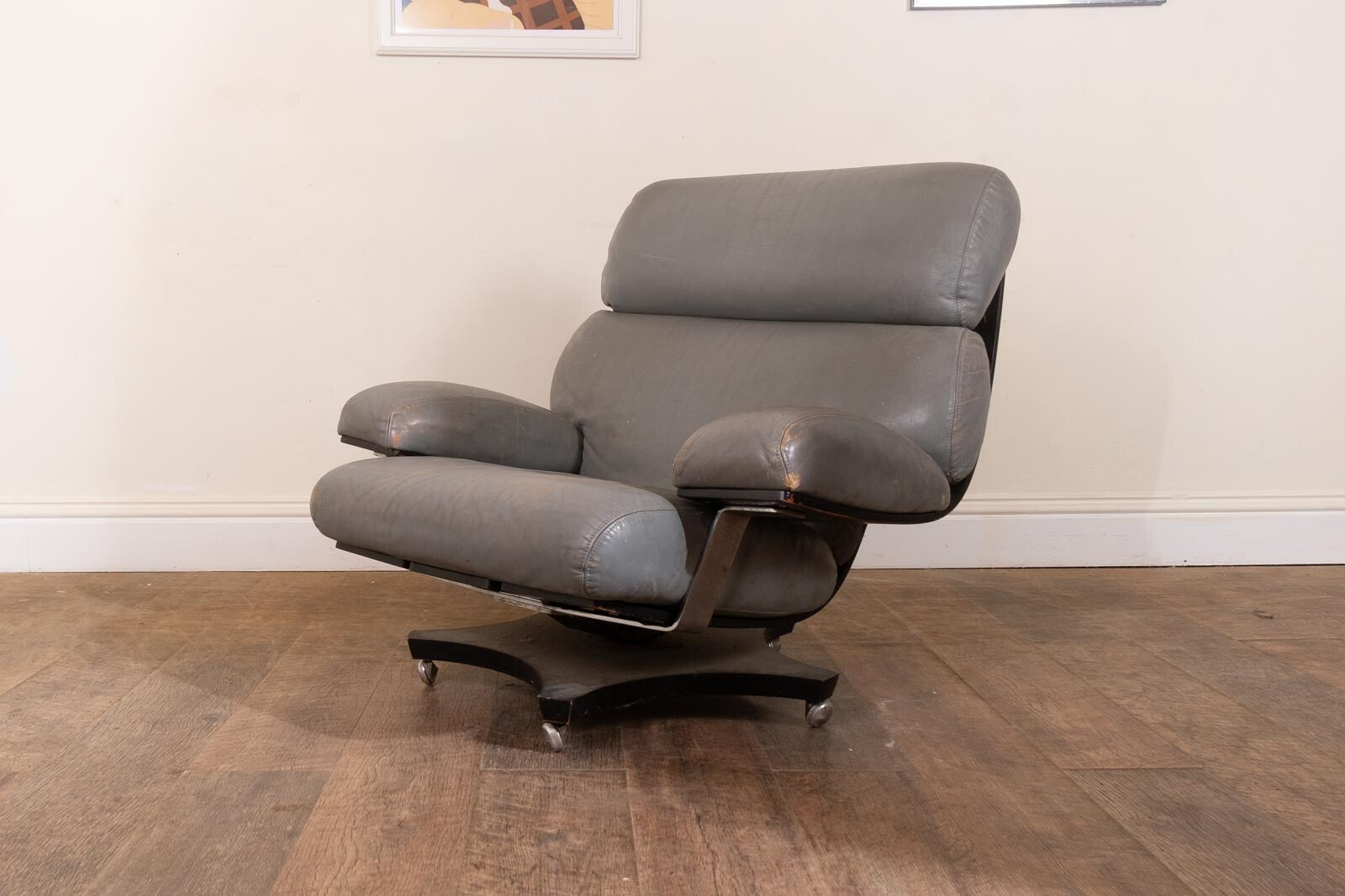 Vintage Retro G Plan Housemaster Arm Chair in Grey Leather