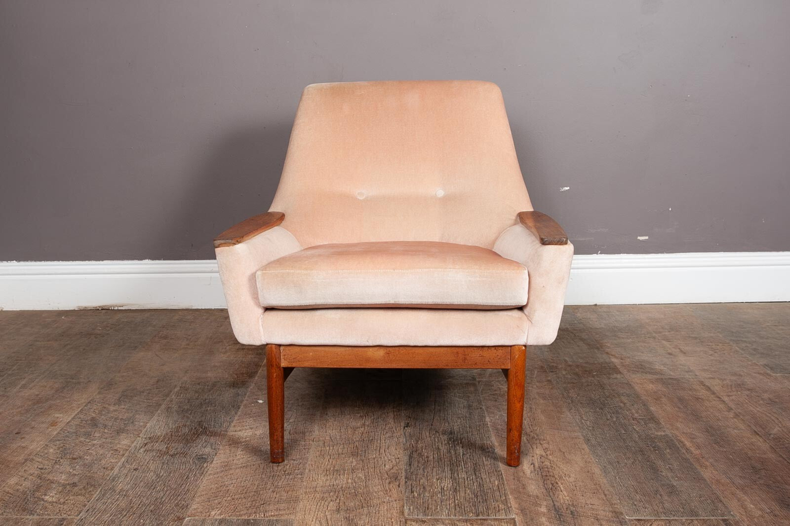 Vintage Mid Century Danish Style Low Back Arm Chair