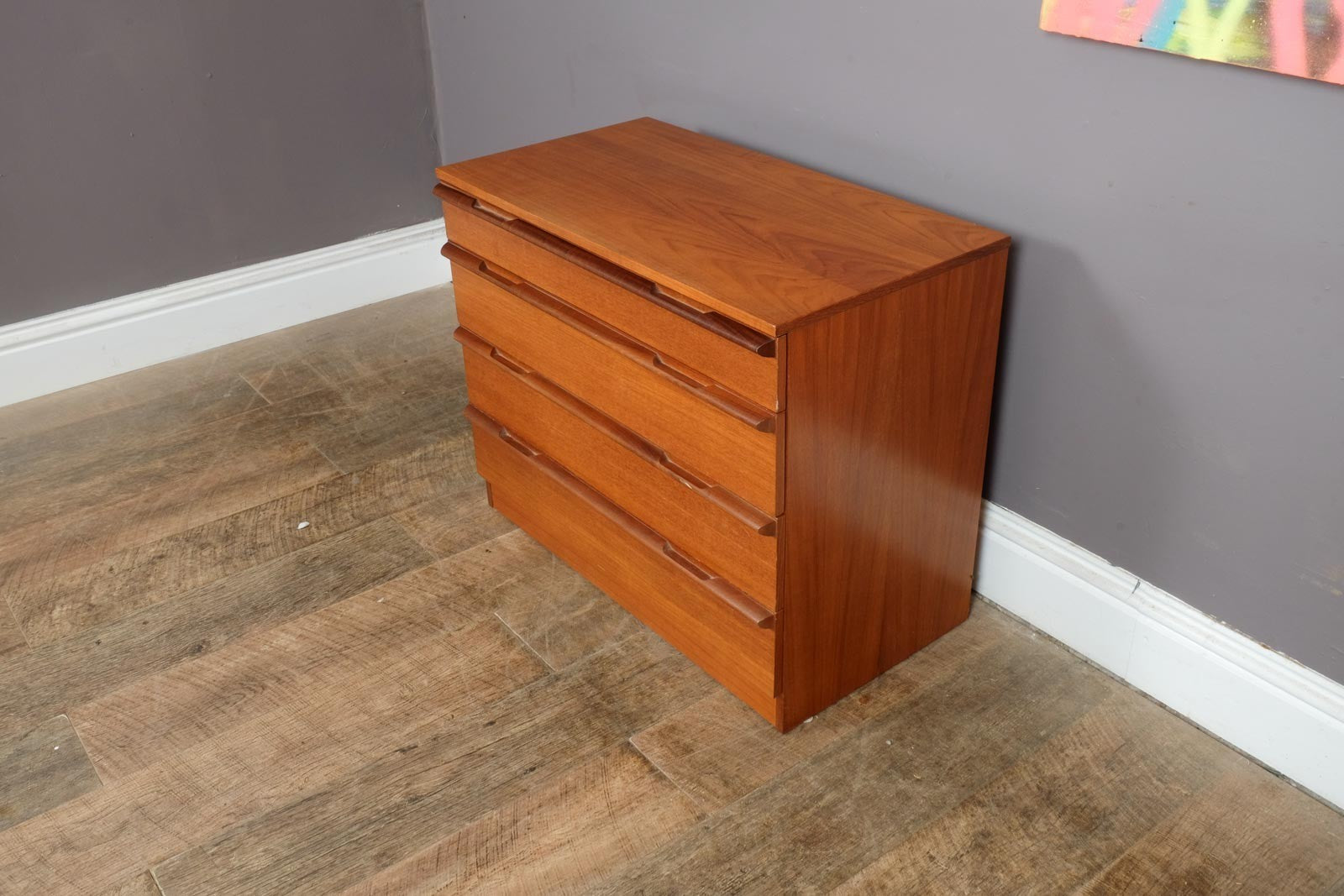 Vintage Mid Century Teak Chest of Drawers by Avalon