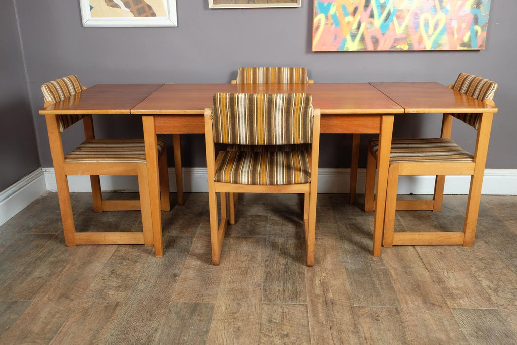 Vintage Retro Extending Teak Dining Table and 5 Chairs