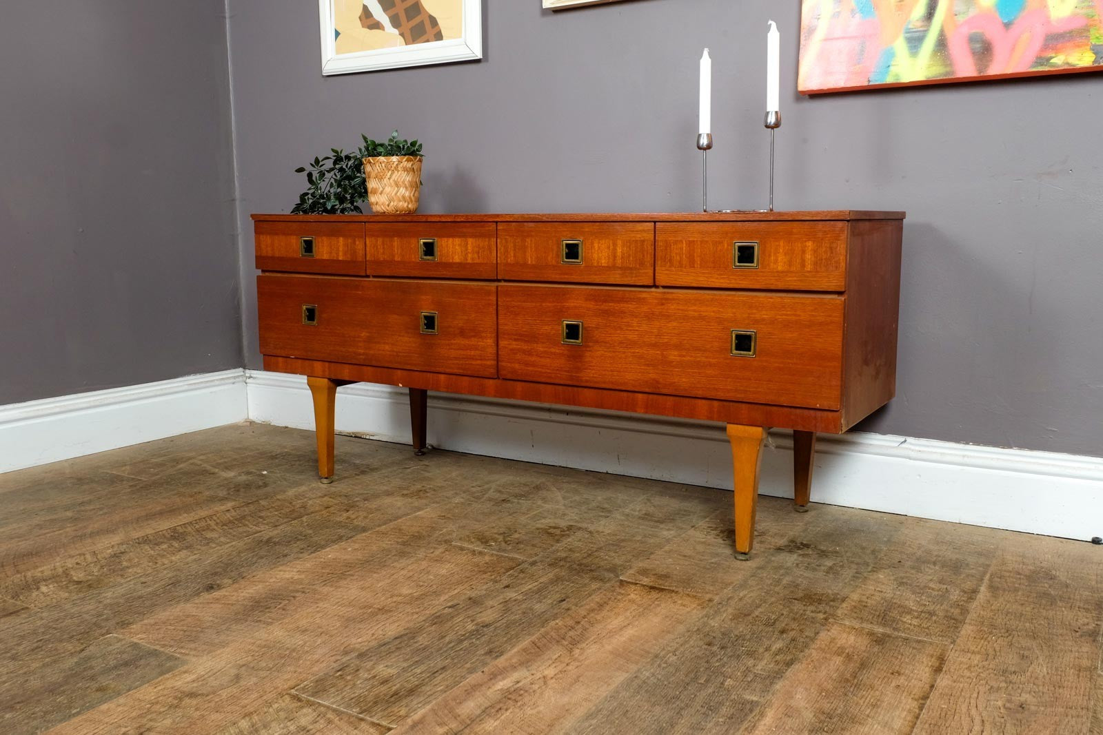 Vintage Retro Teak Chest of Drawers Sideboard