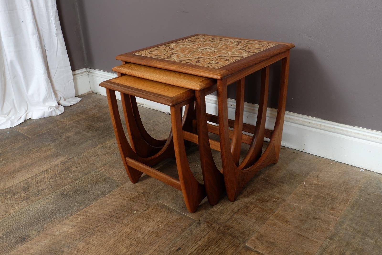 Vintage Retro Mid Century  Tiled nest of Tables