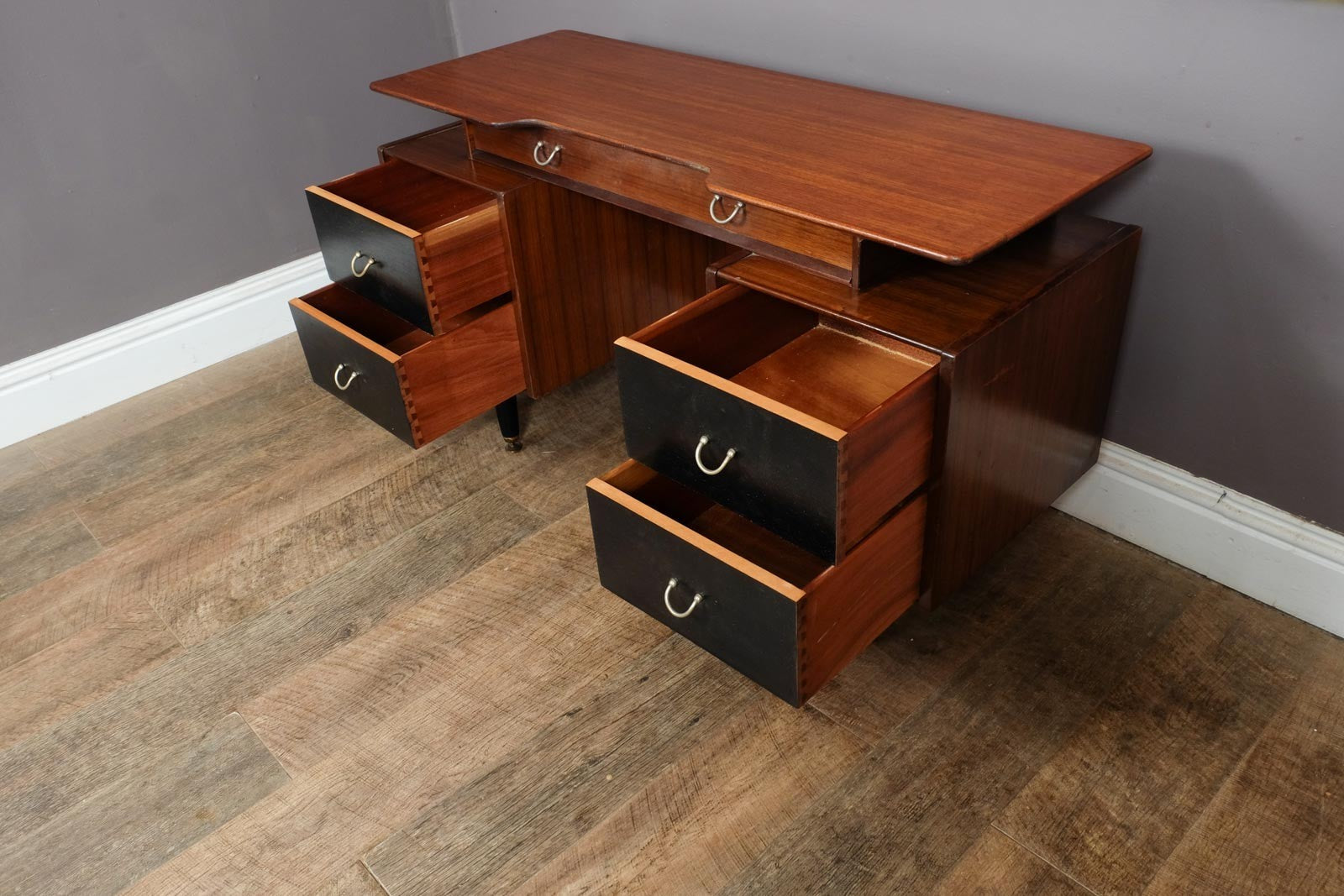 Vintage Retro G Plan Librenza Tola and Black Dressing Table Desk