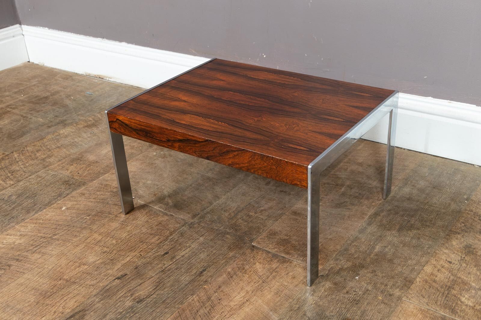 Vintage Rosewood and Chrome Side Table by Merrow Associates