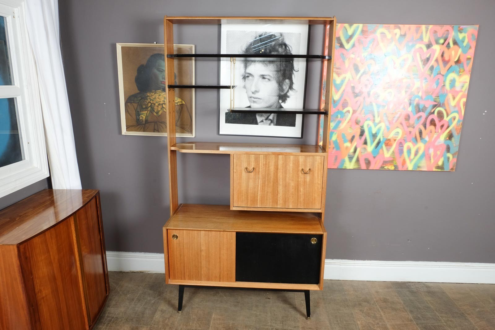 Vintage Retro G Plan Librenza Wall Unit in Light Teak