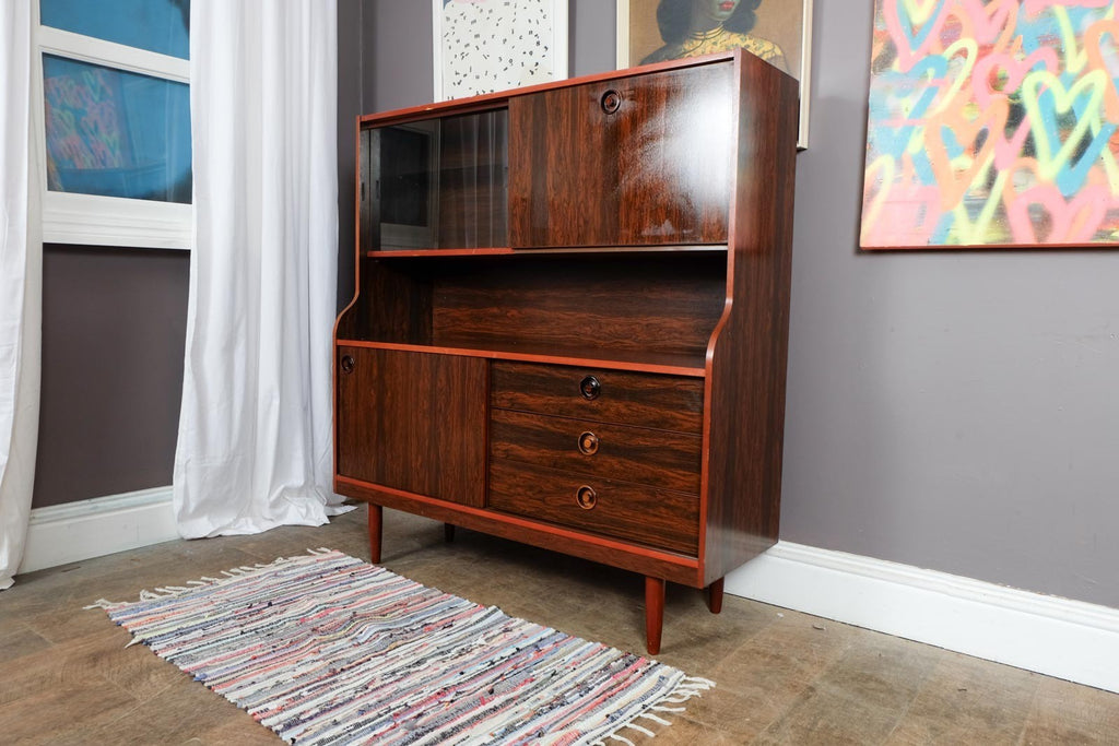 Vintage Retro Rosewood Mid Century Highboard by Schreiber