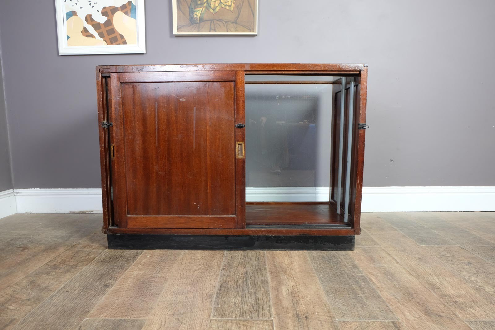 Vintage Antique Edwardian Mahogany Shop Haberdashery Cabinet