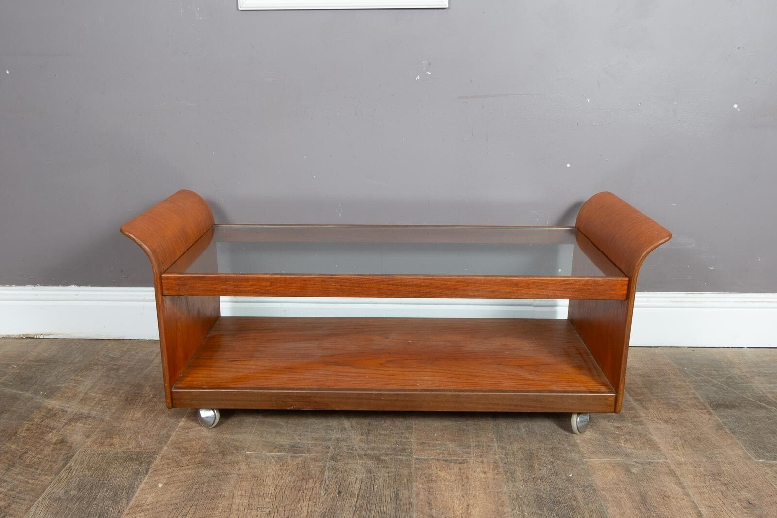 Vintage G Plan Tulip Glass and Teak Coffee Table