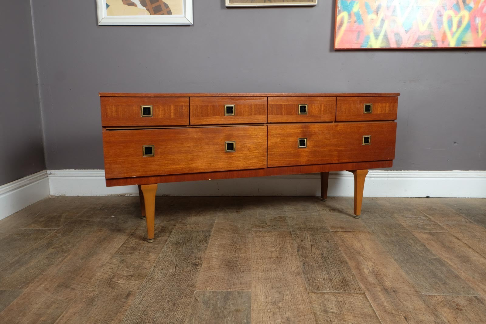 Vintage Retro Teak Chest of Drawers Sideboard