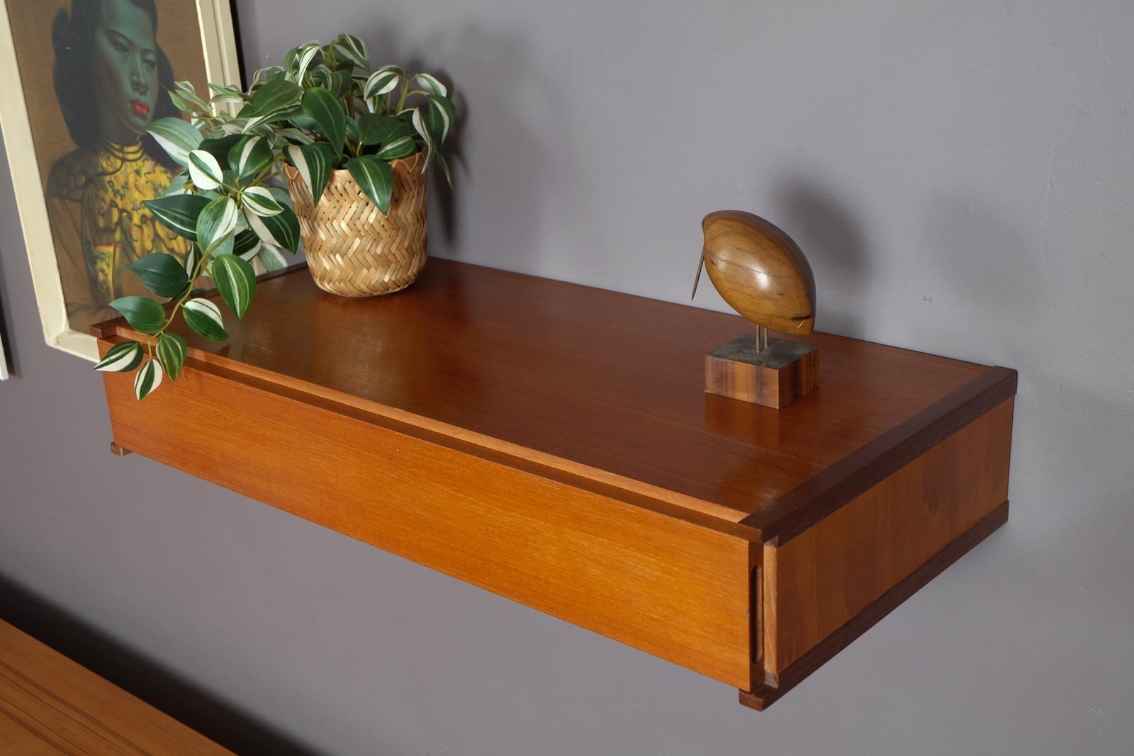 Vintage Retro Floating Teak Drawer by Beaver and Tapley