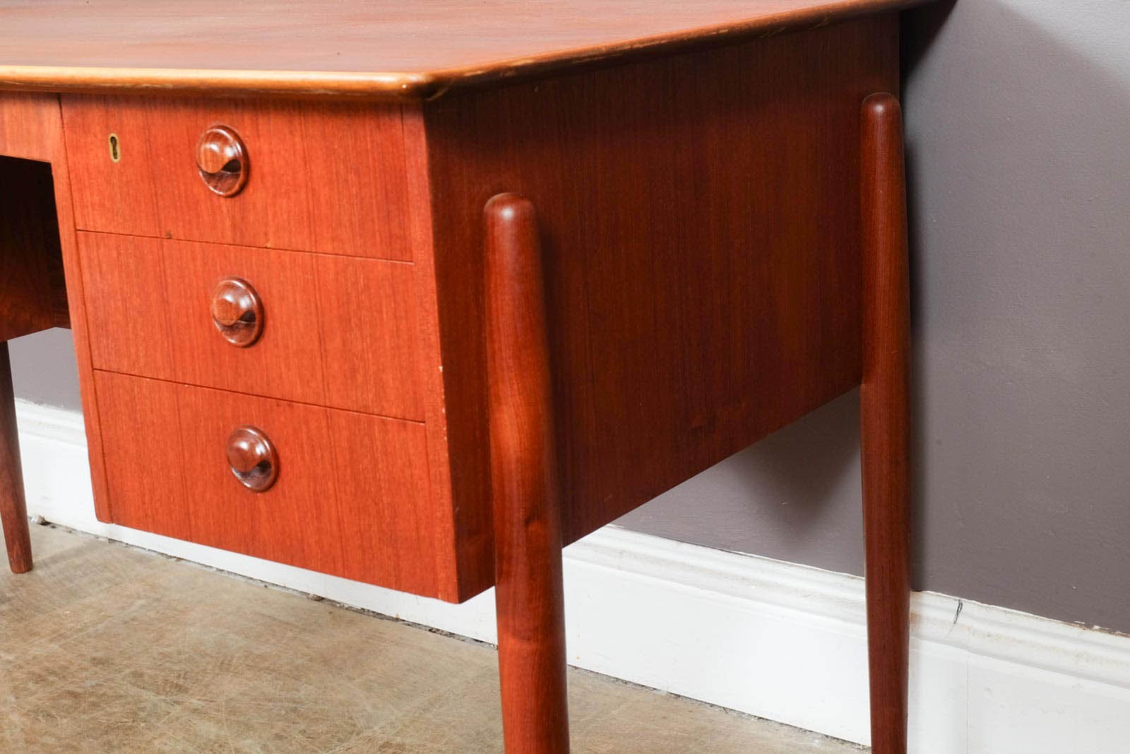 Vintage Danish Mid Century Teak Desk by P.A. Nielsen and Co