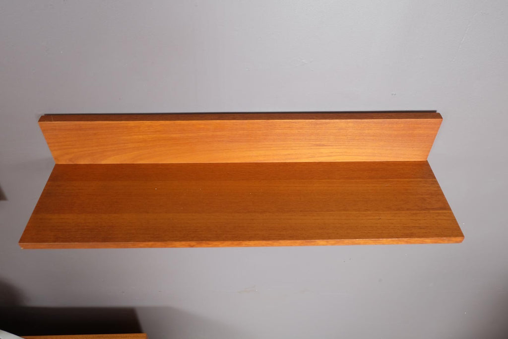 Vintage Retro Large Floating Teak Shelf by Beaver and Tapley