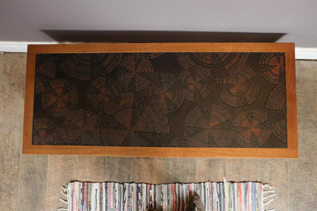 Vintage Retro Large Teak Tiled Coffee Table