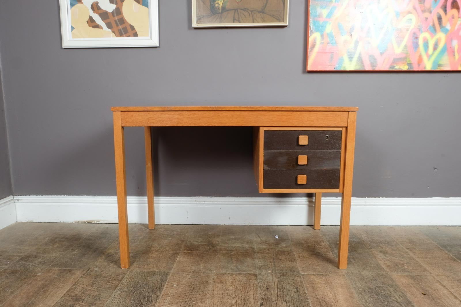 Vintage Mid Century Modern Danish Teak Desk by Domino Mobler