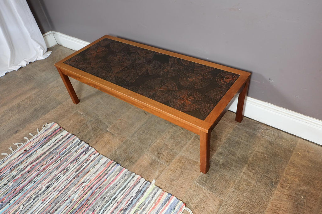 Vintage Retro Large Teak Tiled Coffee Table