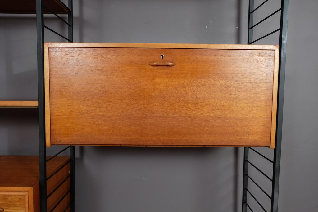 2 Bay Mid Century Modern Staples Ladderax Shelving System Teak