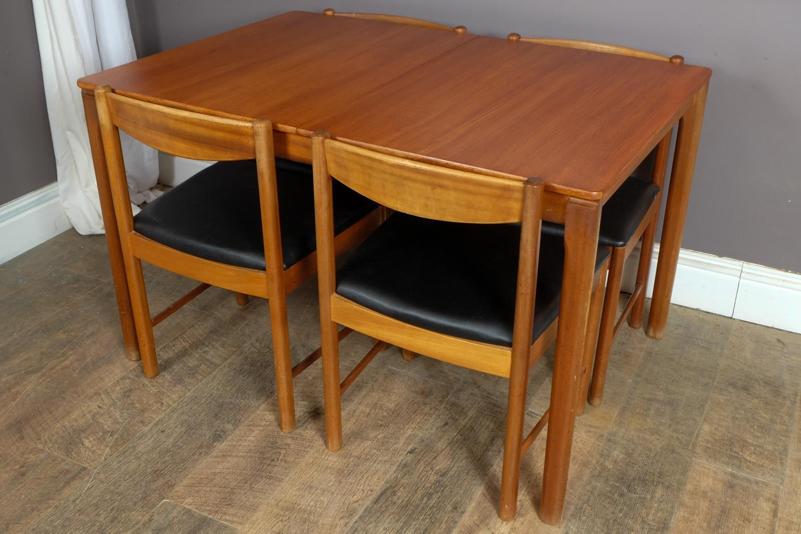 Vintage Retro McIntosh Teak Extending Dining Table and 4 Chairs