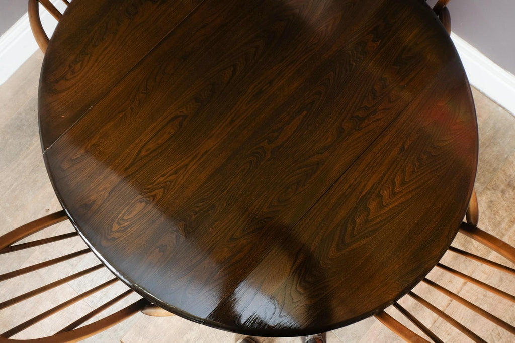 Vintage Retro Golden Dawn Ercol Drop Leaf Dining Table and 4 Quakers