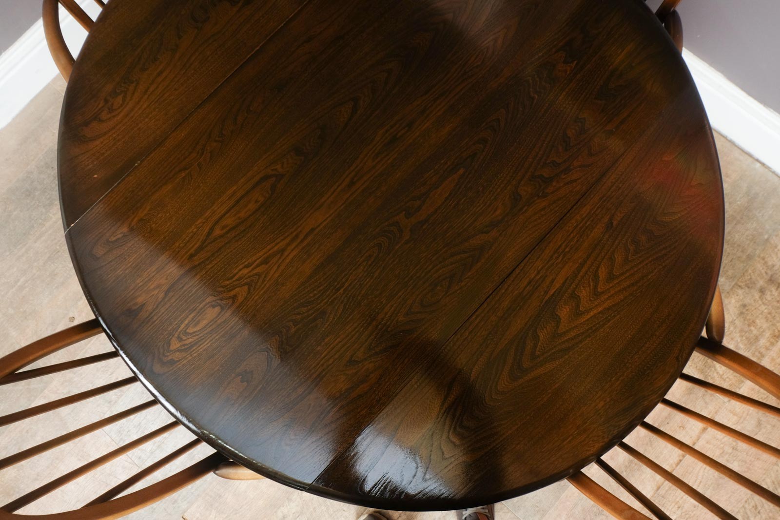 Vintage Retro Golden Dawn Ercol Drop Leaf Dining Table and 4 Quakers