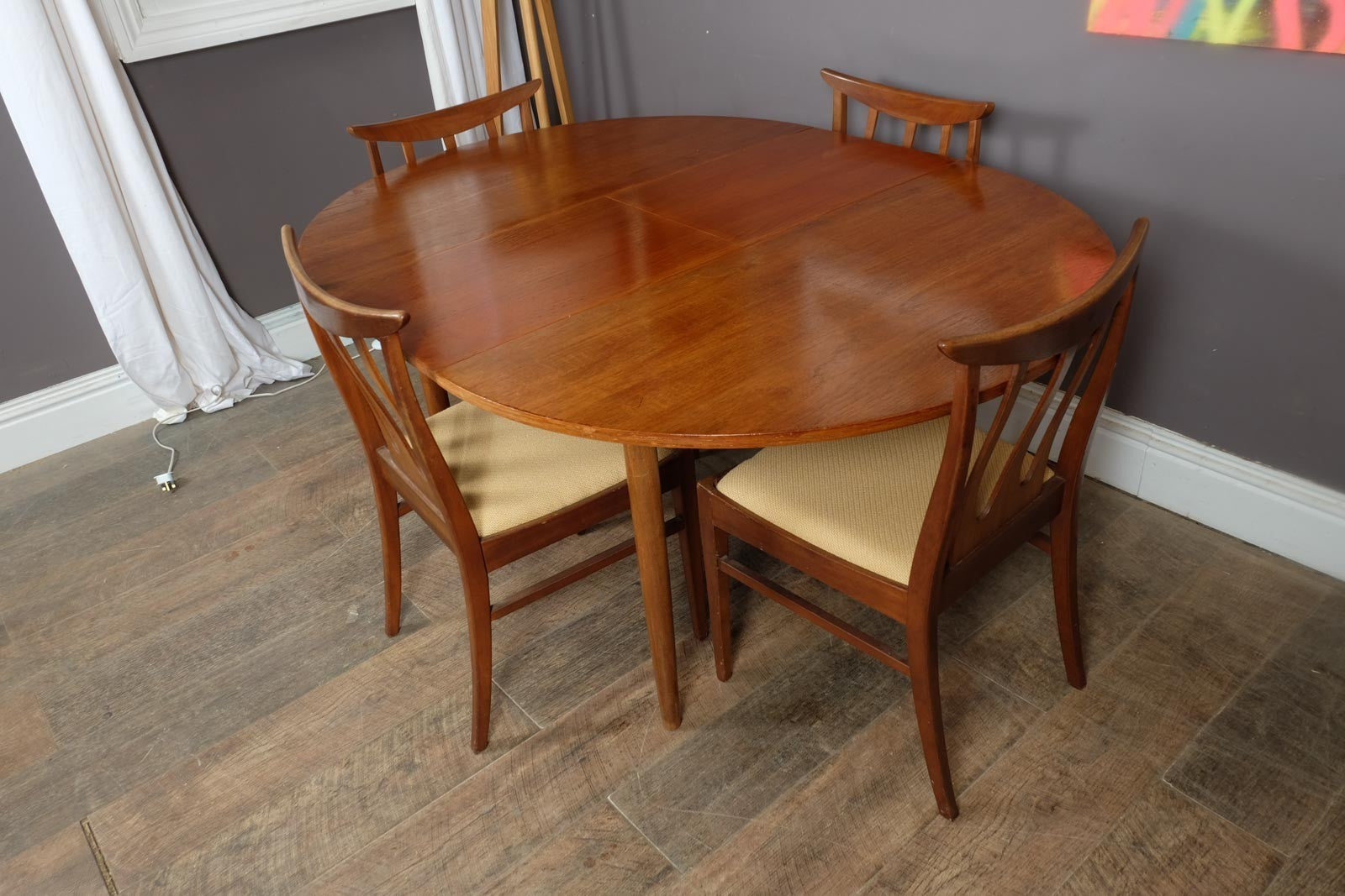 Vintage Retro G Plan Extending Dining Table and 4 Brasilia Chairs