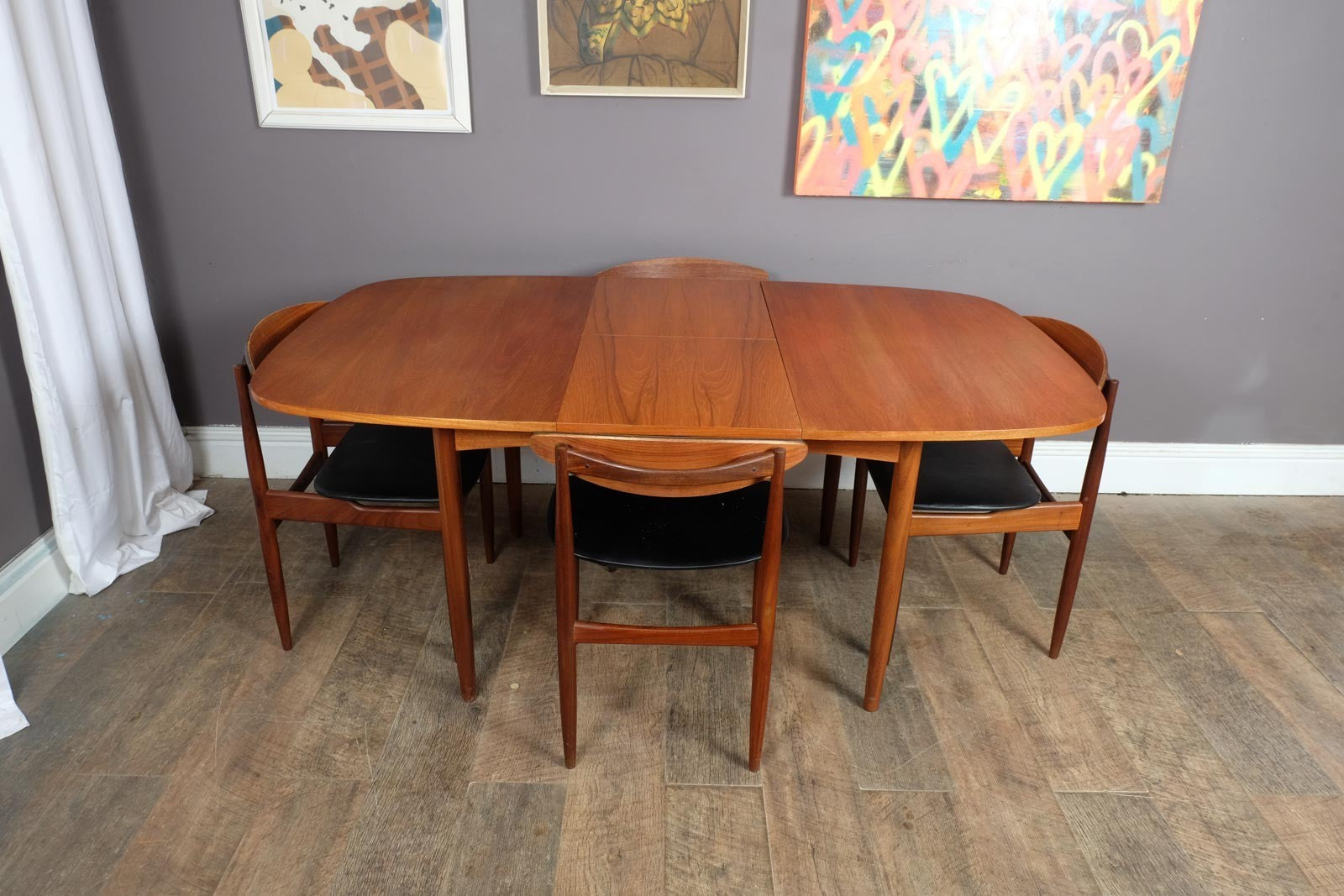 Vintage Mid Century G Plan Extending Dining Table and 4 Chairs by Kofod Larsen
