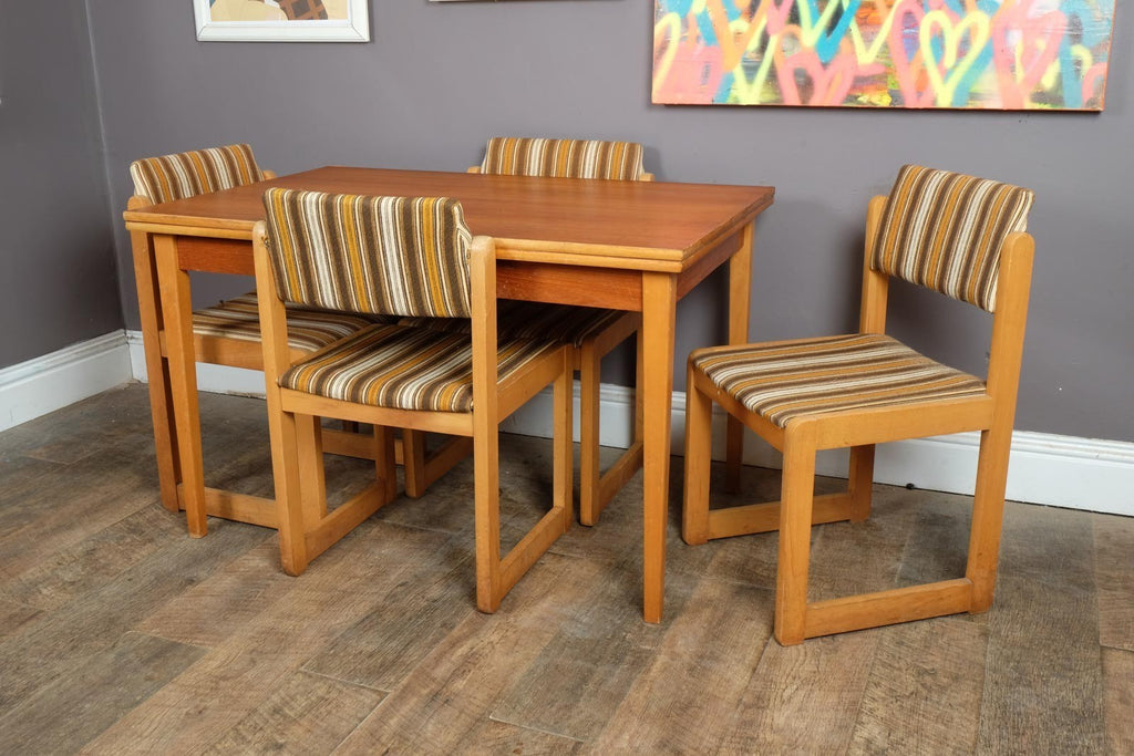 Vintage Retro Extending Teak Dining Table and 5 Chairs