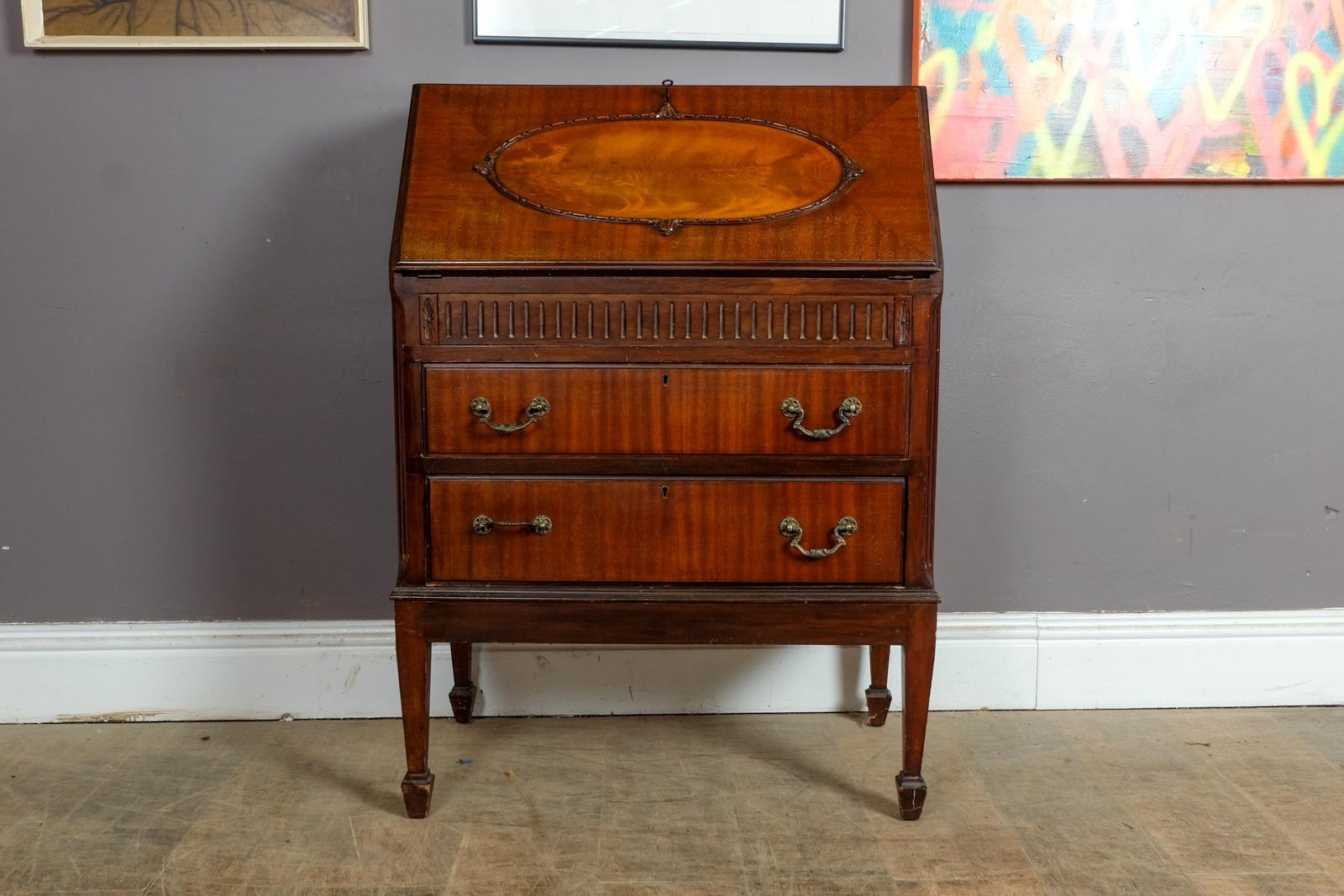 Vintage Retro Antique French Style Secretary Writing Desk Bureau