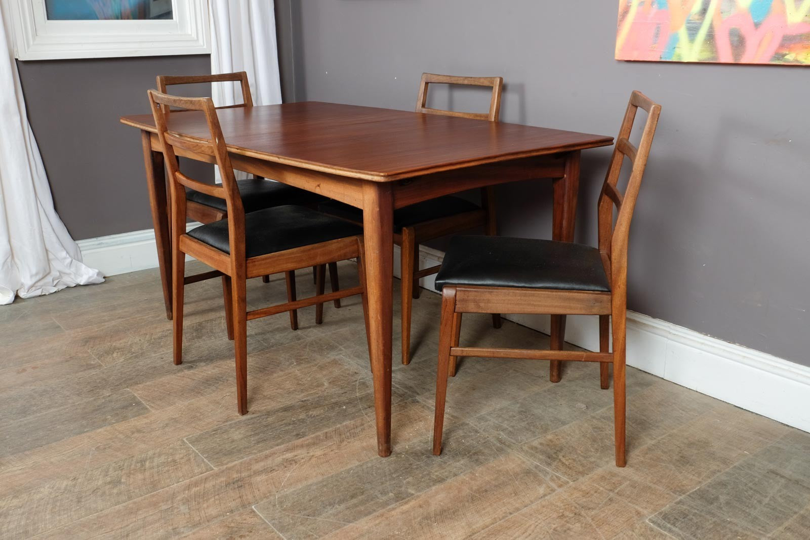 Vintage Retro Extending Dining Table and 4 Chairs by Fyne Ladye Richard Hornby