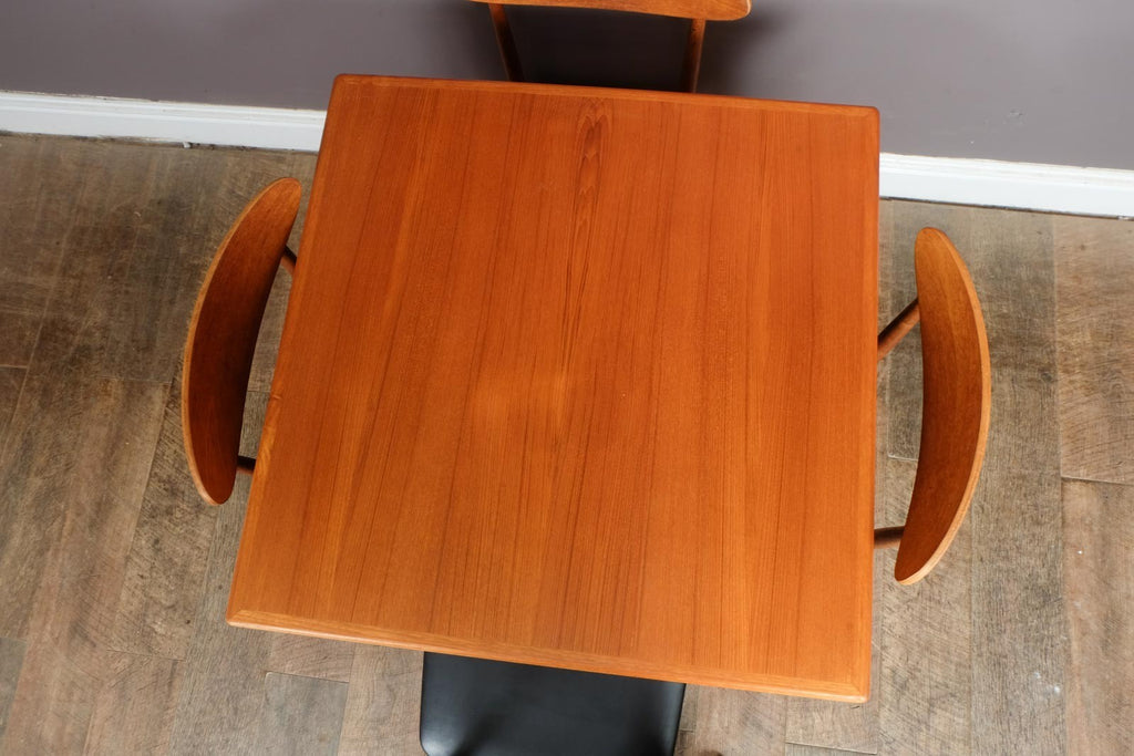 Vintage Small Danish Teak Extending Dining Table and 4 Chairs