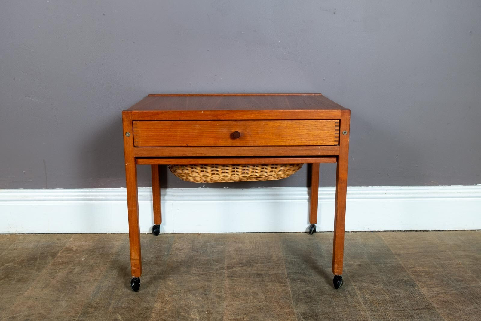 Vintage Retro Mid Century Danish Teak Sewing Table