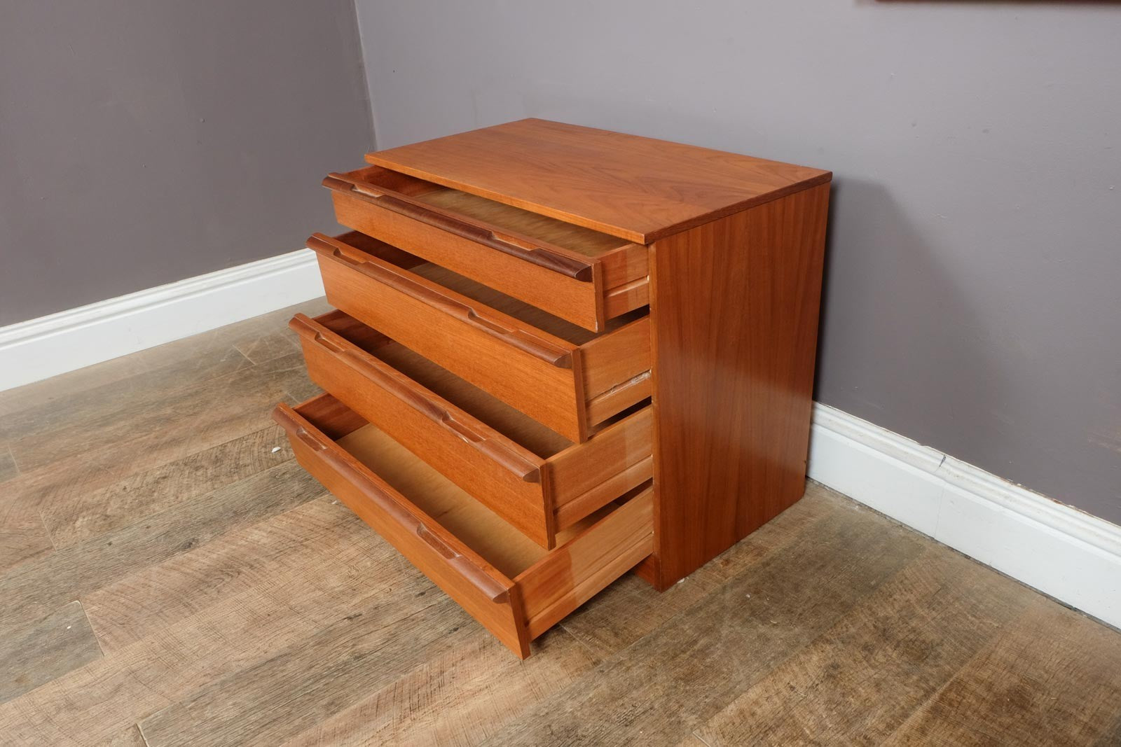 Vintage Mid Century Teak Chest of Drawers by Avalon