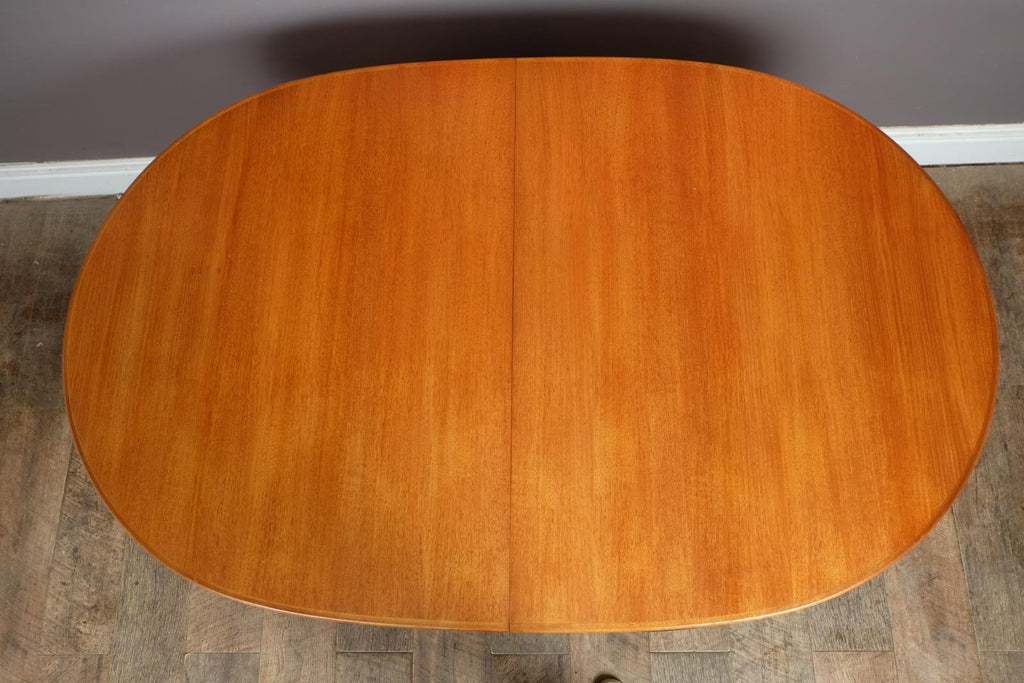 Vintage Retro Mcintosh Teak Oval Dining Table and 4 Tuck Under Chairs