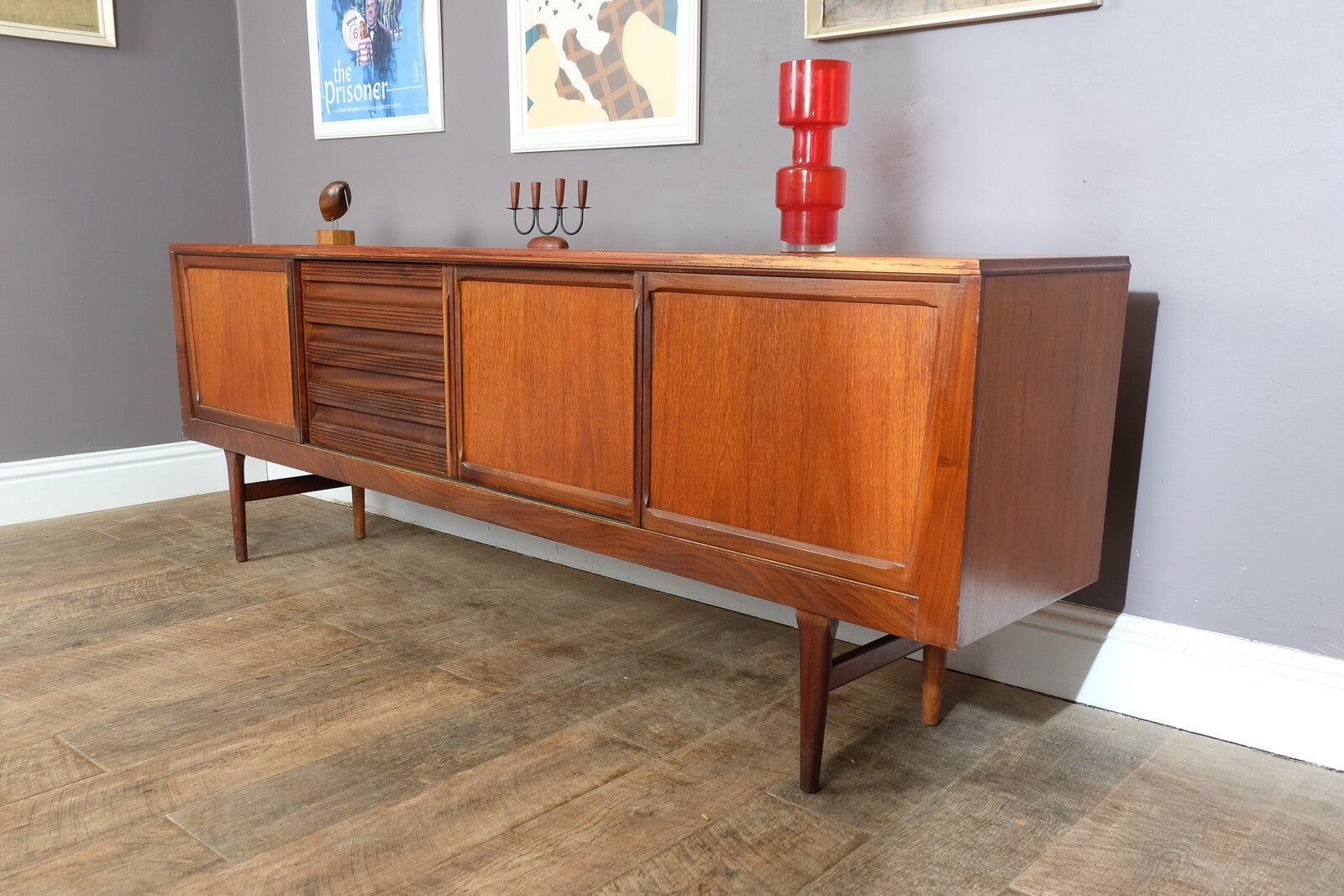 Vintage Retro Large Dark Teak Mid Century Sideboard by EON