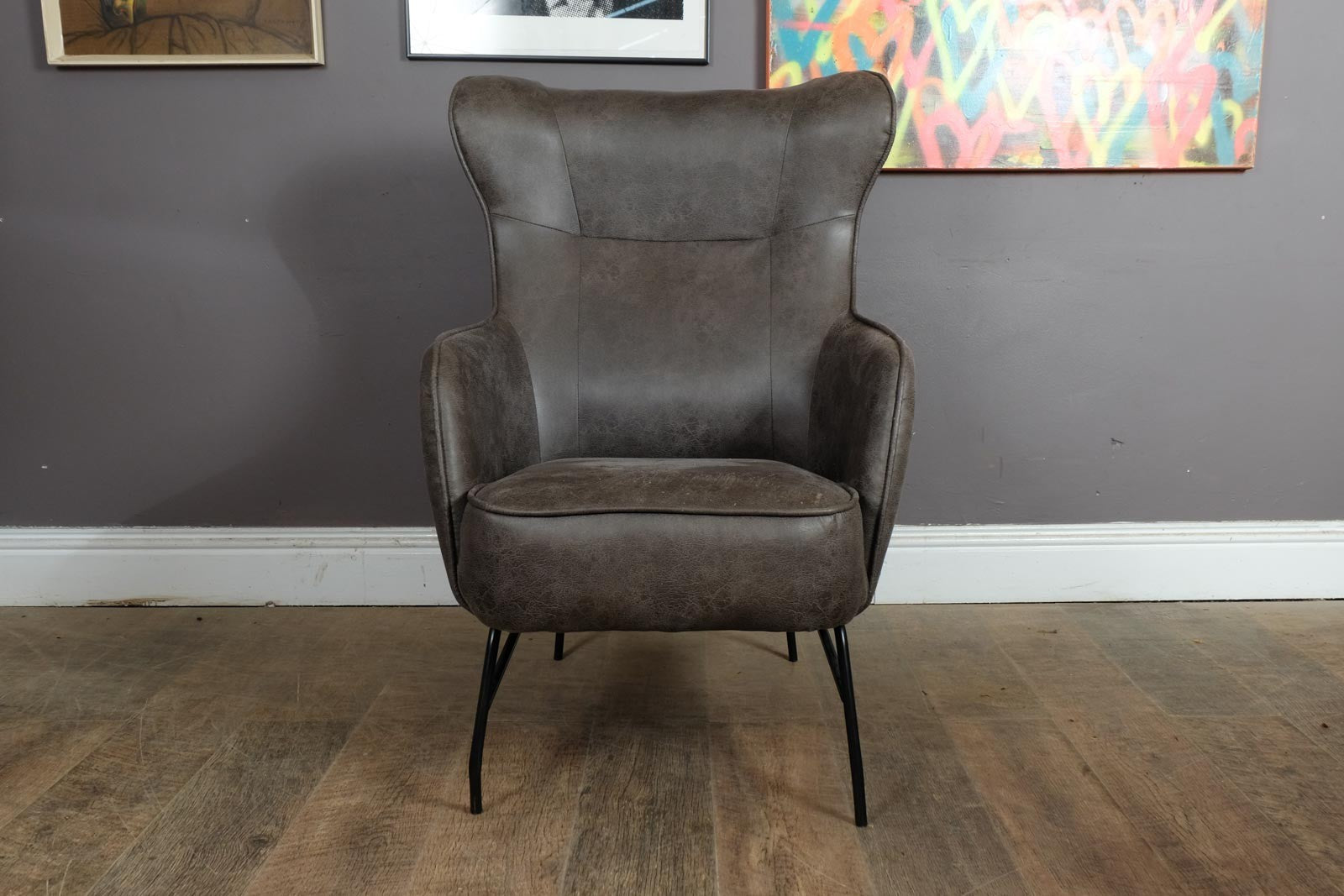 Retro Faux Leather Otley Arm Chair