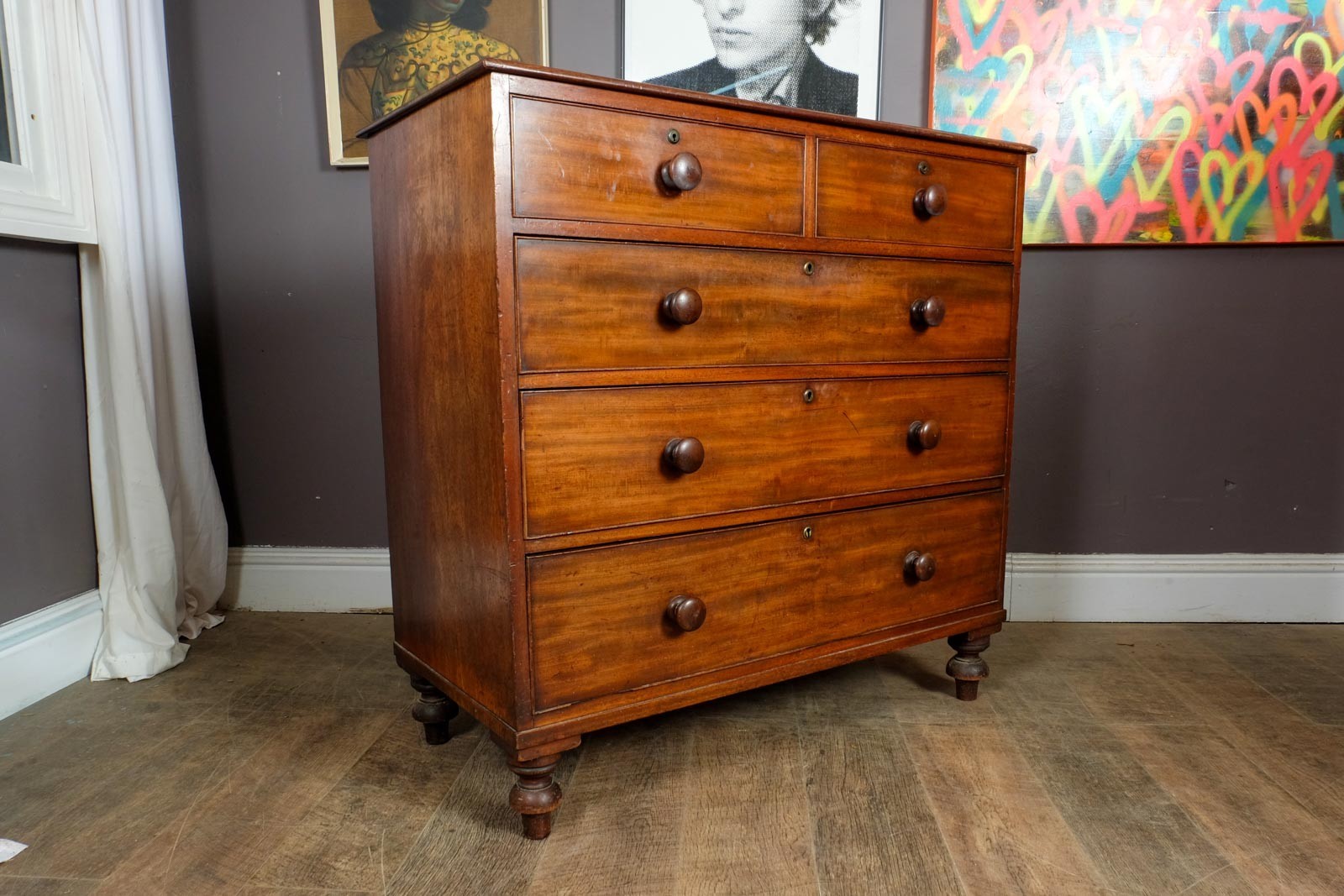 Vintage Retro Antique Mahogany Chest of Drawers