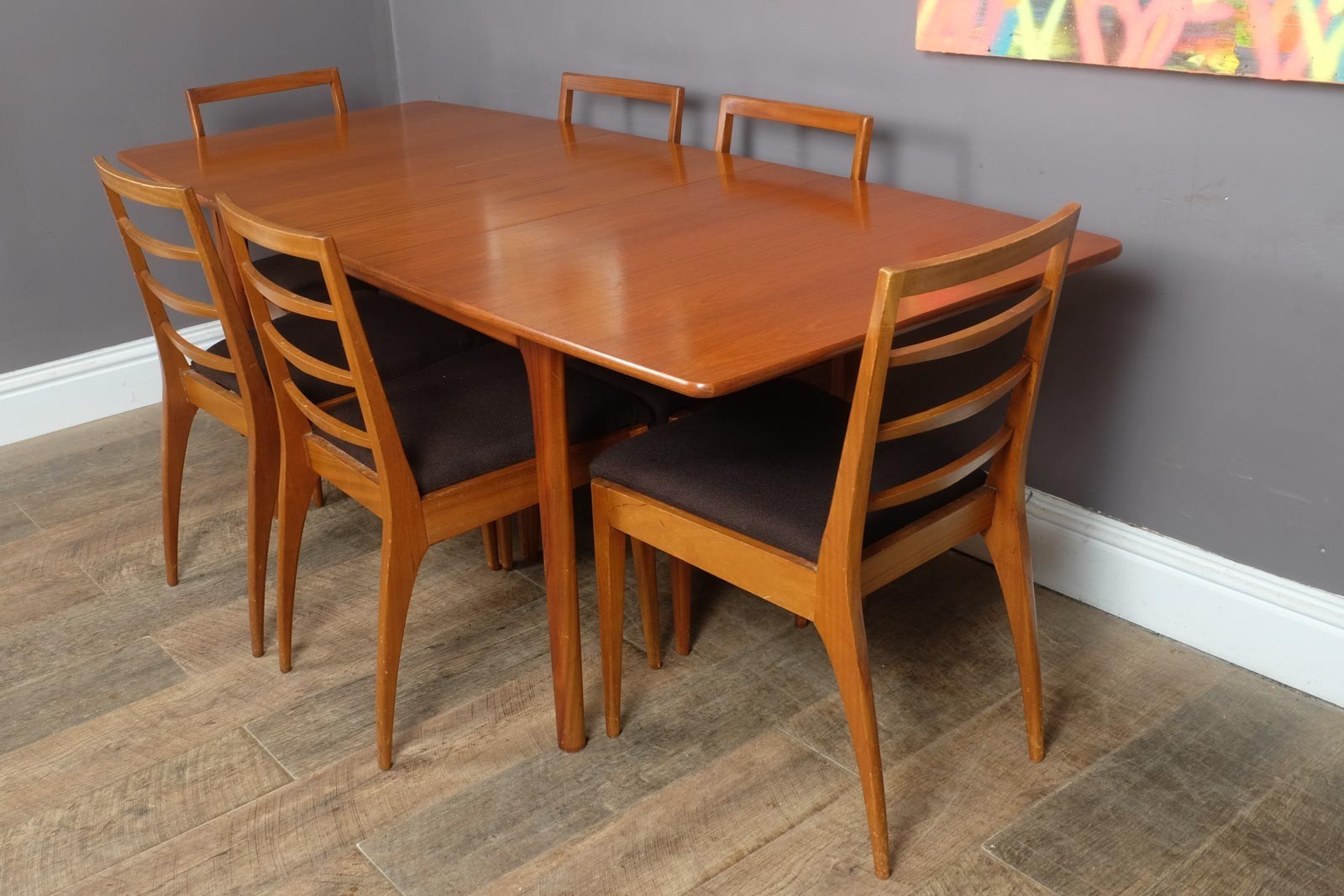 Vintage Retro Mid Century eak Extending Dining Table and 6 Chairs