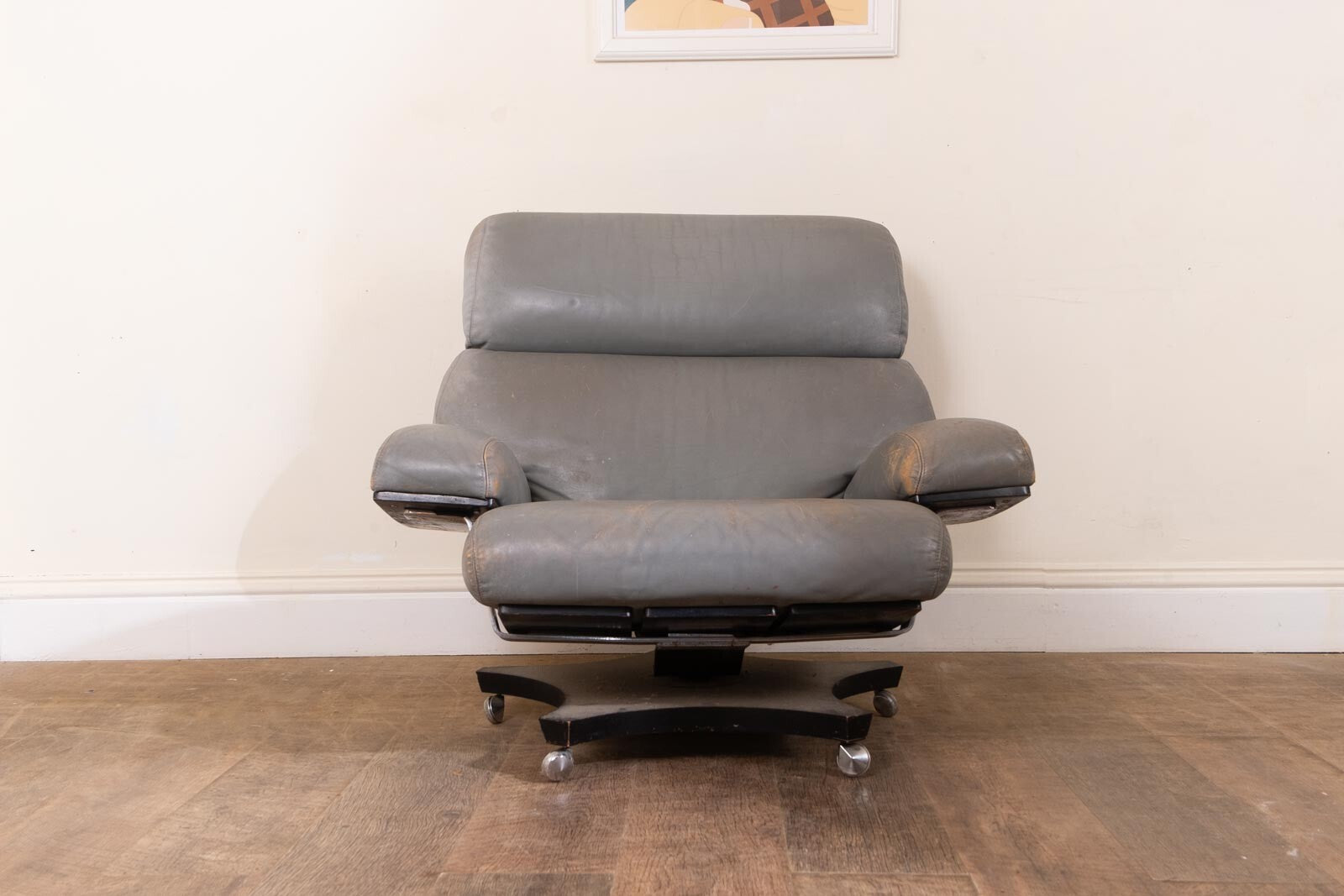 Vintage Retro G Plan Housemaster Arm Chair in Grey Leather