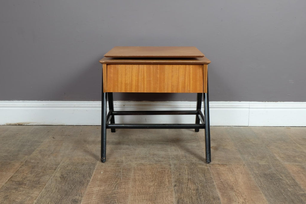 Vintage Brown Saltman Mid Century End Table with Swivelling Top