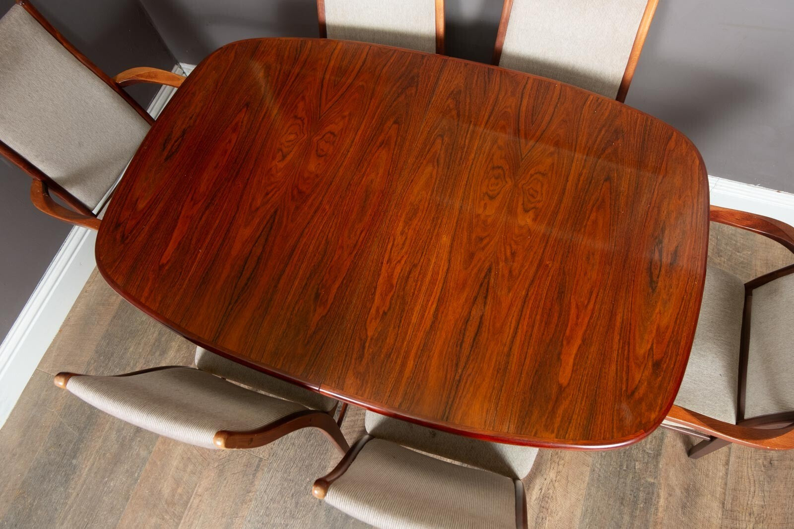 Vintage Danish Rosewood Dining Table and 10 Chairs