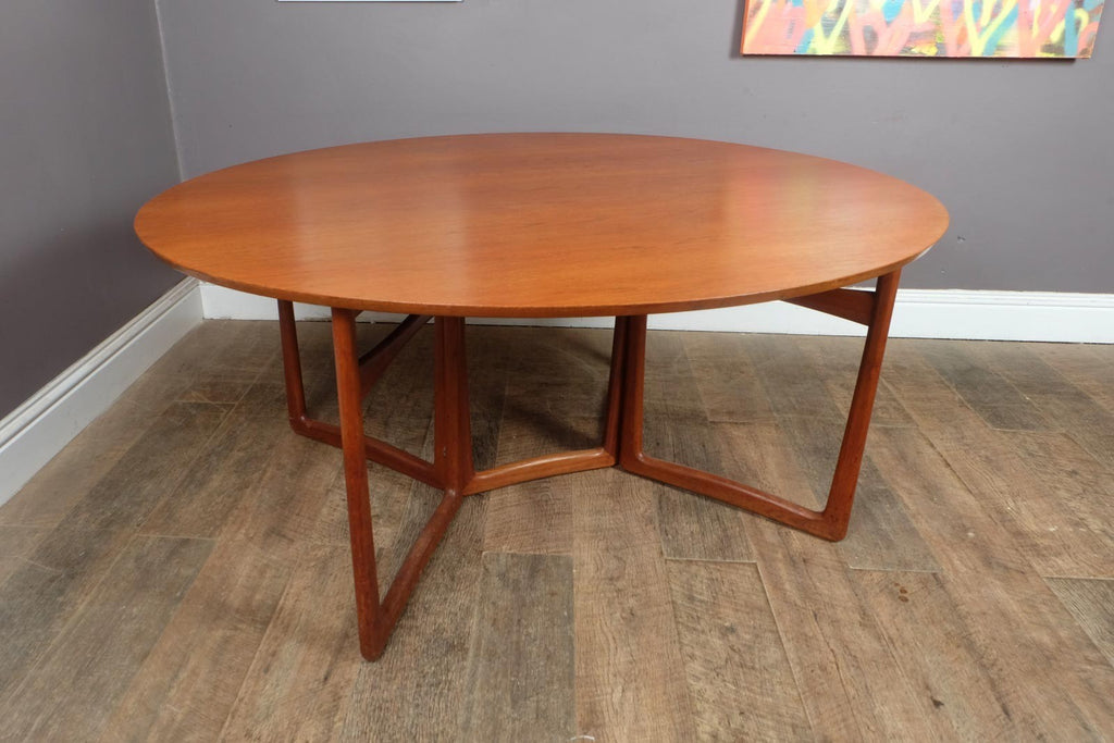 Peter Hvidt Teak Gateleg Drop Leaf Dining Table France & Son Danish Mid Century